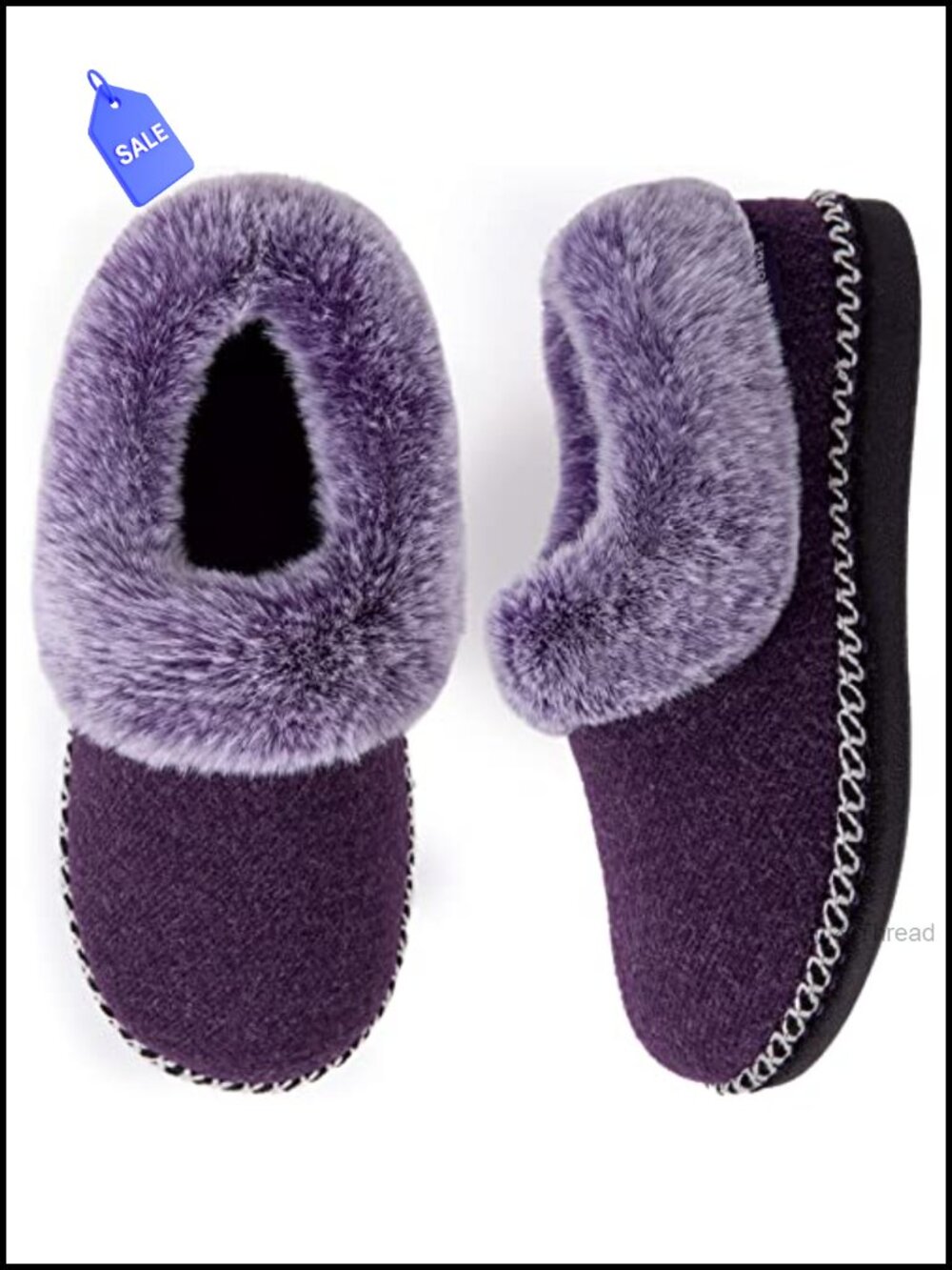 EverFoams Women's Bootie Slippers Warm Soft House Shoes Fluffy Collar Faux Fur